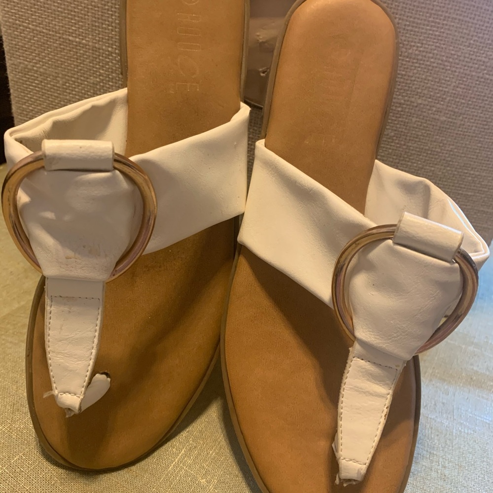 White and gold sandals